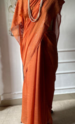 将图像加载到图库查看器中, Women's Lakhnavi Handcrafted Mul Chanderi Chikankari Saree - HONC0317893