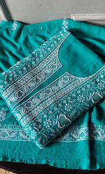 Load image into Gallery viewer, Women's Lakhnavi Handcrafted Pure Silk Georgette Chikankari Kurta And Dupatta Set- HONC0258089