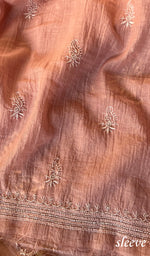 Load image into Gallery viewer, Haaniya Women's Lakhnavi Handcrafted Mul Chanderi Unstitched Kurta And Dupatta Set - HONC0291245