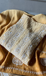 将图像加载到图库查看器中, Tripty Women's Lakhnavi Handcrafted Mul Chanderi Semi - Stitched Anarkali And Dupatta Set - HONC0496652