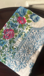 将图像加载到图库查看器中, Women's Lakhnavi Handcrafted Cotton Chikankari Unstitched Kurti Fabric - HONC0284337