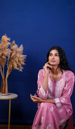 Load image into Gallery viewer, Rupam Women's Lucknowi Handcrafted Modal Cotton Chikankari Kurti - HONC0211871
