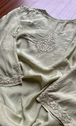 将图像加载到图库查看器中, Women's Lakhnavi Handcrafted Muslin Chikankari Kurti - HONC0175632
