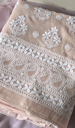将图像加载到图库查看器中, Women's Lakhnavi Handcrafted Cotton Chikankari Suit Material - HONC0274448