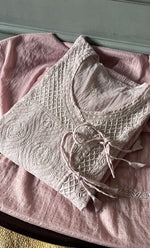 Load image into Gallery viewer, Women's Lakhnavi Handcrafted Mul Chanderi Semi - Stitched Kurta And Dupatta Set - HONC0304376