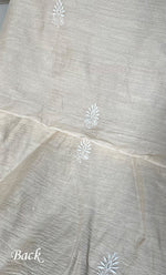 Load image into Gallery viewer, Women's Lakhnavi Handcrafted Unstitched Munga Silk Chikankari Kurta And Dupatta Set- HONC0337755