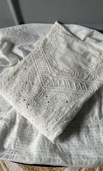 Load image into Gallery viewer, Women's Lakhnavi Handcrafted Mul Chanderi Semi - Stitched Kurta And Dupatta Set - HONC0278898