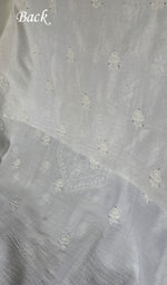 Load image into Gallery viewer, Women's Lucknowi Handcrafted Chanderi Silk Unstitched Chikankari Kurta and Dupatta Set- HONC0276223