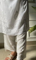 Load image into Gallery viewer, Women's Lucknowi Handcrafted Modal Cotton Chikankari Anarkali Dress - HONC0303892