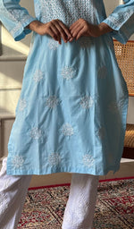 Load image into Gallery viewer, Tayeba Women's Lucknowi Handcrafted Mul Cotton Chikankari Kurti - HONC0133738