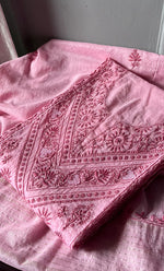 将图像加载到图库查看器中, Women's Lakhnavi Handcrafted Mul Chanderi Semi - Stitched Kurta And Dupatta Set - HONC0304464