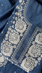 Load image into Gallery viewer, Maira Women's Lakhnavi Handcrafted Mul Chanderi Semi - Stitched Anarkali And Dupatta Set - HONC0264338