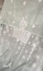 将图像加载到图库查看器中, Women's Lakhnavi Handcrafted Unstitched Mul Chanderi Kurta And Dupatta Set - HONC0329040