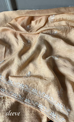 Load image into Gallery viewer, Women's Lakhnavi Handcrafted Munga Silk Unstitched Chikankari Kurta And Dupatta Set- HONC0283181