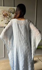 Load image into Gallery viewer, Rabia Women's Lucknowi Handcrafted Mul chanderi Chikankari Kaftan - HONC0305550