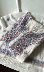 Load image into Gallery viewer, Women's Lakhnavi Handcrafted Mul Chanderi Semi - Stitched Kurta And Dupatta Set - HONC0314230