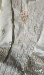 Load image into Gallery viewer, Baseema Women's Lakhnavi Handcrafted Chanderi Silk Semi - Stitched Kurta And Dupatta Set - HONC0258029