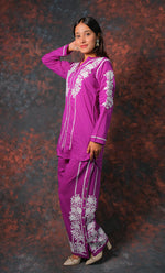 Load image into Gallery viewer, khayal Women's Lakhnavi Handcrafted Cotton Chikankari Kurti And Plazzo Set - HONC0323928