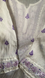 Load image into Gallery viewer, Aaliyah Women's Lakhnavi Handcrafted Mul Chanderi Semi - Stitched Kurta And Dupatta Set - HONC0290531