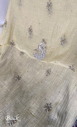 Load image into Gallery viewer, Women's Lakhnavi Handcrafted Mul Chanderi Unstitched Chikankari Full Suit Material - HONC0339575