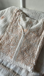 将图像加载到图库查看器中, Women's Lakhnavi Handcrafted Mul Chanderi Semi - Stitched Kurta And Dupatta Set - HONC0252584