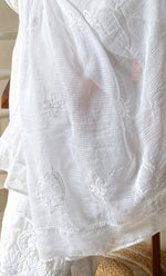 Load image into Gallery viewer, Nazm Women's Lucknowi Handcrafted Kota Cotton Chikankari Dupatta - HONC0277294