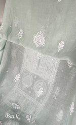 将图像加载到图库查看器中, Women's Lakhnavi Handcrafted Unstitched Mul Chanderi Kurta And Dupatta Set - HONC0329041