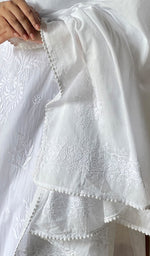 Load image into Gallery viewer, Women's Lucknowi Handcrafted Cotton Chikankari Dupatta - HONC0302712