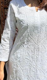 将图像加载到图库查看器中, Women's Lucknowi Handcrafted Modal Cotton Chikankari Kurti - HONC0283435