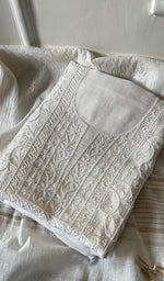 将图像加载到图库查看器中, Women's Lakhnavi Handcrafted Mul Chanderi Unstitched Kurta And Dupatta Set - HONC0287713