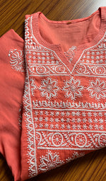 将图像加载到图库查看器中, Women's Lucknowi Handcrafted Cotton Chikankari Kurti - HONC0300977