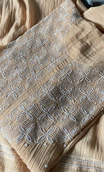 Load image into Gallery viewer, Women's Lakhnavi Handcrafted Mul Chanderi Semi - Stitched Kurta And Dupatta Set- HONC0310230