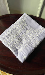 Load image into Gallery viewer, Women's Lakhnavi Handcrafted Cotton Chikankari Unstitched Kurti Fabric - HONC0302637