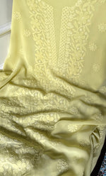 将图像加载到图库查看器中, Women's Lakhnavi Handcrafted Viscose Georgette Chikankari Full Suit Material - HONC0312590