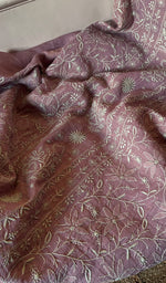 将图像加载到图库查看器中, Women's Lakhnavi Handcrafted Tissue Chanderi Unstitched Kurta And Dupatta Set - HONC0273674