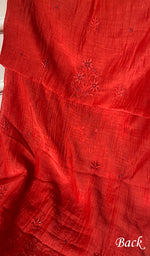 Load image into Gallery viewer, Women's Lakhnavi Handcrafted Mul Chanderi Unstitched Chikankari Full Suit - HONC0344342