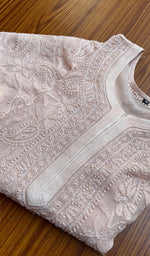 将图像加载到图库查看器中, Women's Lakhnavi Handcrafted Viscose Georgette Chikankari Kurti- HONC0261381