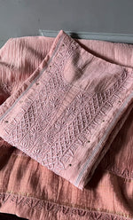 将图像加载到图库查看器中, Women's Lakhnavi Handcrafted Mul Chanderi Semi - Stitched Kurta And Dupatta Set - HONC0284752