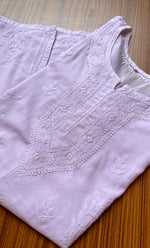 将图像加载到图库查看器中, Women's Lakhnavi Handcrafted Cotton Chikankari Top - HONC0214051