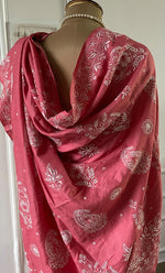 Load image into Gallery viewer, Women's Lakhnavi Handcrafted Munga Silk Chikankari Saree - HONC0307133