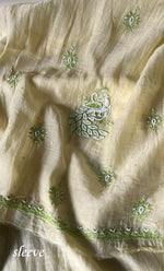 Load image into Gallery viewer, Firdauz Women's Lakhnavi Handcrafted Mul Chanderi Unstitched Kurta And Dupatta Set - HONC0302266