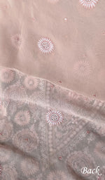 Load image into Gallery viewer, Women's Lakhnavi Handcrafted Pure Silk Georgette Chikankari Full Suit Fabric- HONC0160744