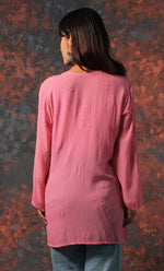 将图像加载到图库查看器中, Women's Lucknowi Handcrafted Viscose Georgette Chikankari Top - HONC0327523