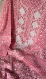 Load image into Gallery viewer, Women's Lakhnavi Handcrafted Mul Chanderi Semi - Stitched Anarkali And Dupatta Set - HONC0257132