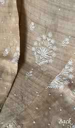 将图像加载到图库查看器中, Women's Lakhnavi Handcrafted Tussar Silk Chikankari Semi-stitched Kurti Fabric - HONC0246177