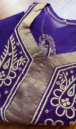 将图像加载到图库查看器中, Women's Lakhnavi Handcrafted Cotton Chikankari Kurti - NC4229