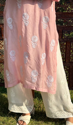 Load image into Gallery viewer, Heeba Women's Lucknowi Handcrafted Muslin Chikankari Kurti - HONC0177079