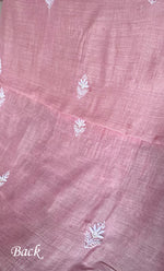 Load image into Gallery viewer, Women's Lakhnavi Handcrafted Unstitched Munga Silk Chikankari Kurta And Dupatta Set- HONC0274526