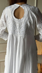 将图像加载到图库查看器中, Women's Lucknowi Handcrafted Muslin Dress - HONC0297132