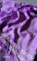 Load image into Gallery viewer, Women's Lakhnavi Handcrafted Munga Silk Chikankari Kurta And Dupatta Set- HONC0256126